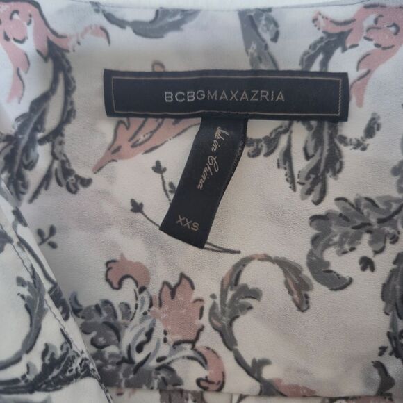 BCBGMaxAzria Glacier Combo Monika Long Sleeve Roll-Tab Spring Size XXS - Picture 3 of 3